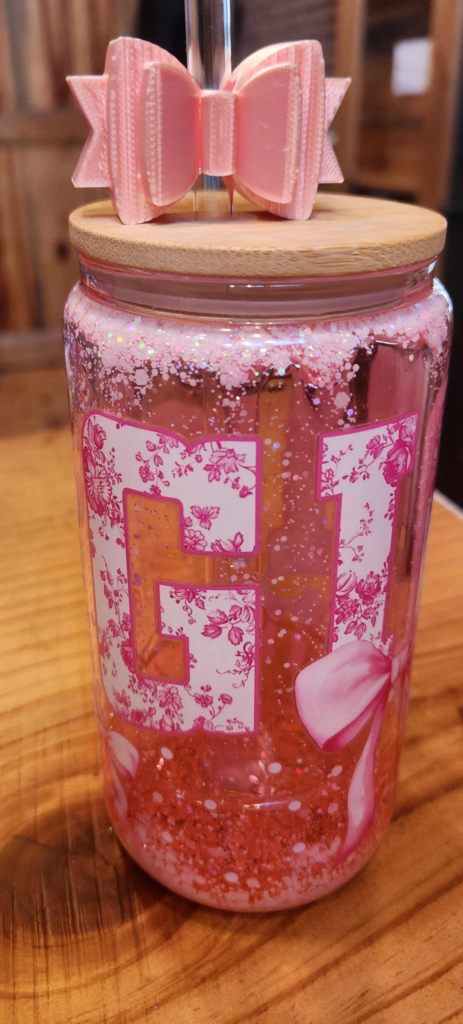 Lid Topper: Pink Bow