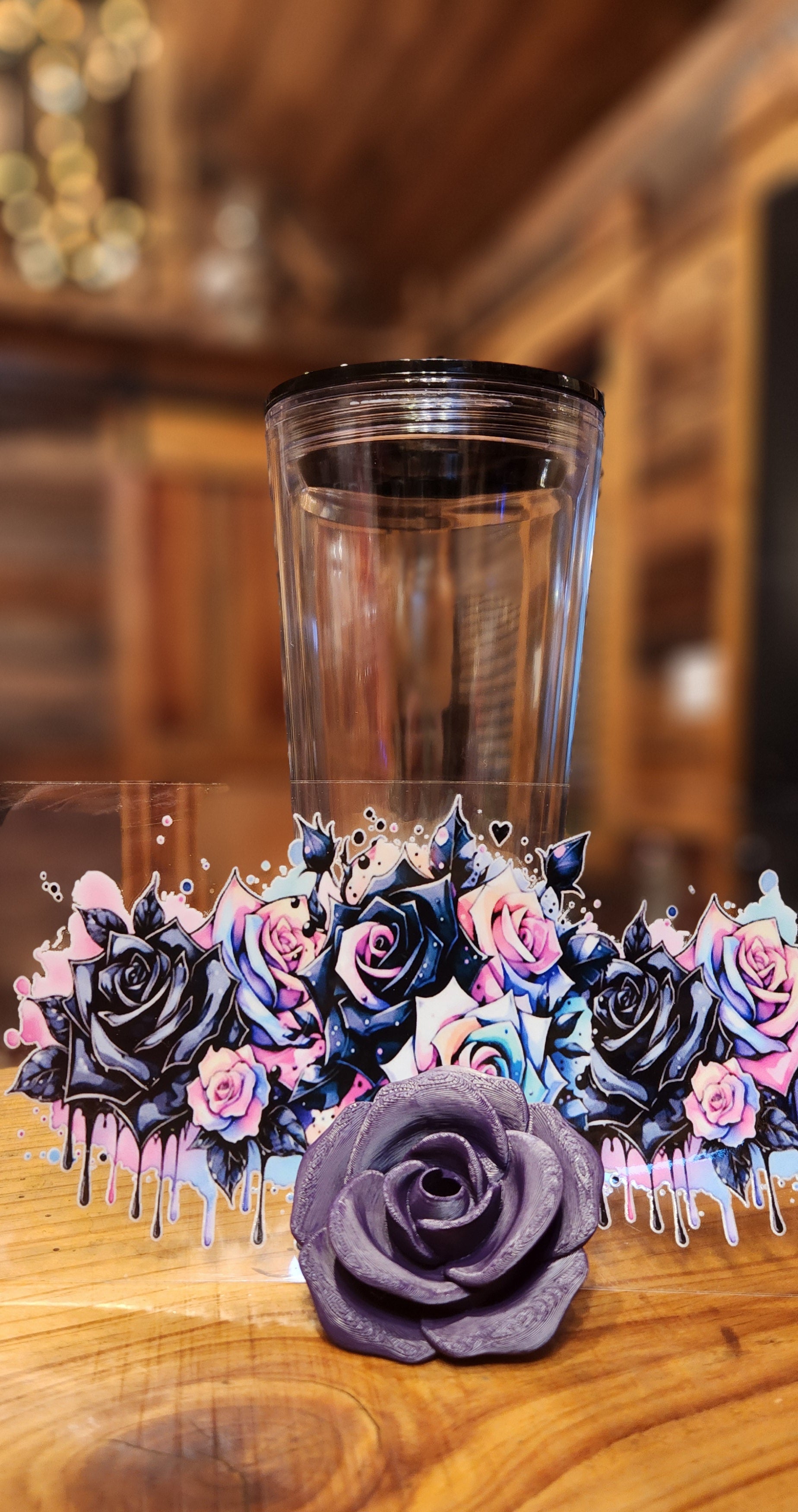 Lid Topper: Purple Rose (wrap & cup not included)