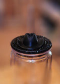 Straw Topper: Black Cow Boy Hat
